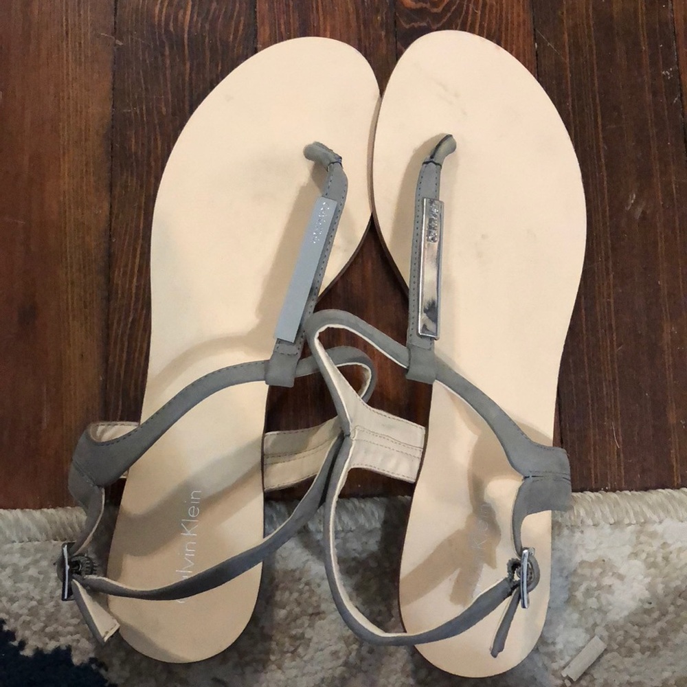 Calvin Klein sandals with silver hardware